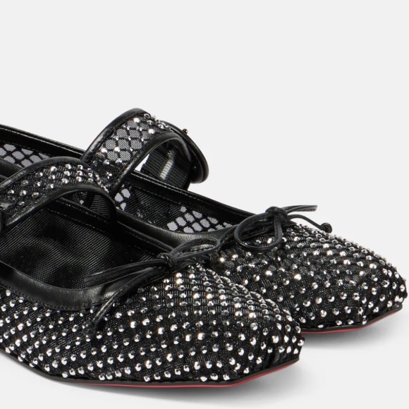 Christian Louboutin Crystal-Embellished Mary Jane Ballet Flats – EUC, 38.5 - Picture 8 of 8